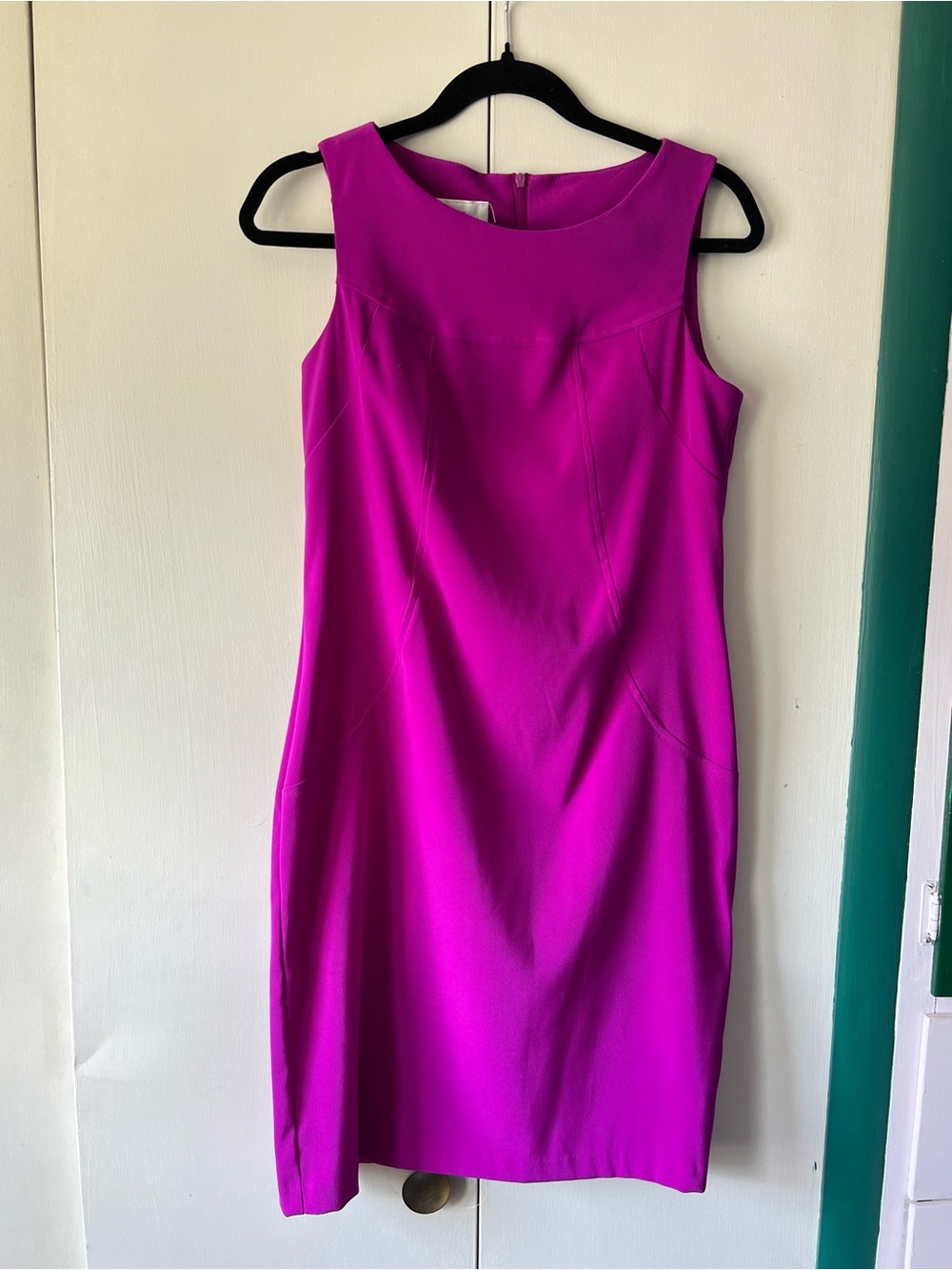 Alyx Sleeveless Magenta Midi Sheath Dress